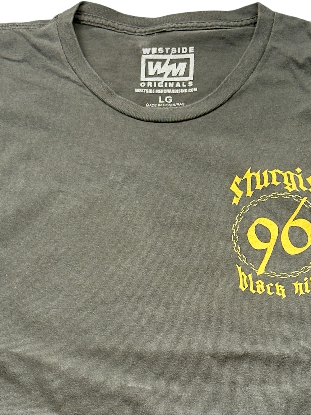 Sturgis Black Hills Rally 1996 Graphic T Shirt Mens Large Black Biker Tee Modern